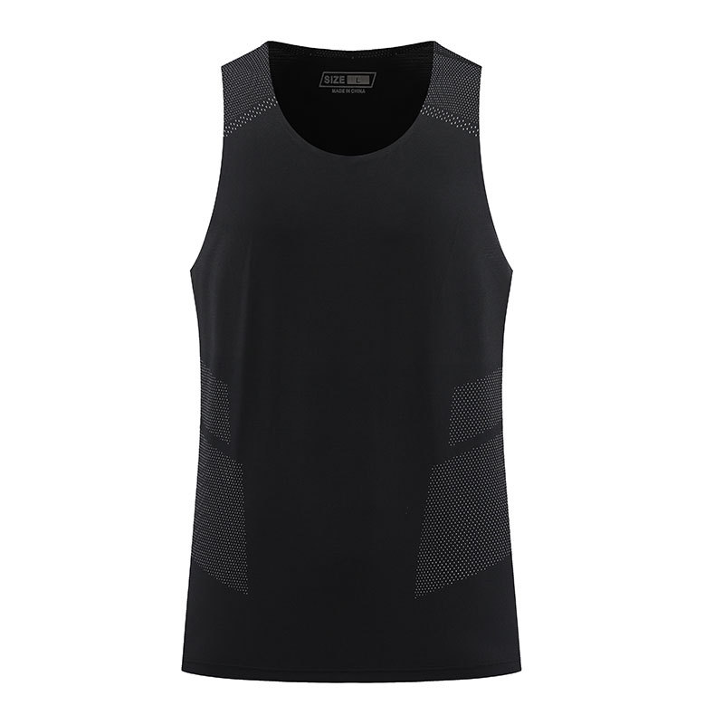 Camiseta de maratón de pista y campo de atletismo de entrenamiento transpirable elástico sin costuras de fitness para hombre con estampado ligero
