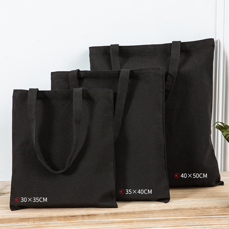 Bolsa de lona pequeña negra simple de las mujeres en stock bolsa de lona portátil en blanco Fábrica crossbody estudiante publicidad artística de un solo hombro