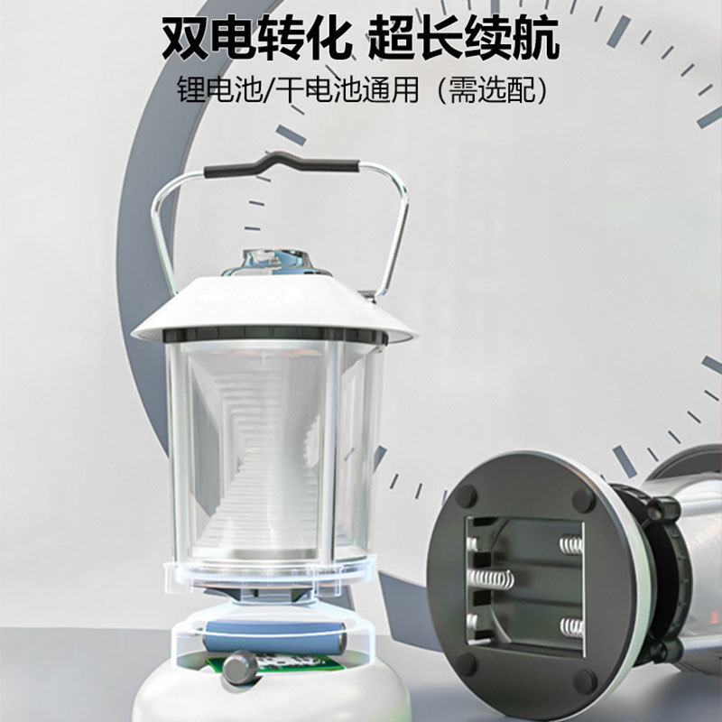 新型屋外キャンプライト防水長航続無調光ポータブル二重光源多機能緊急ランプ|undefined