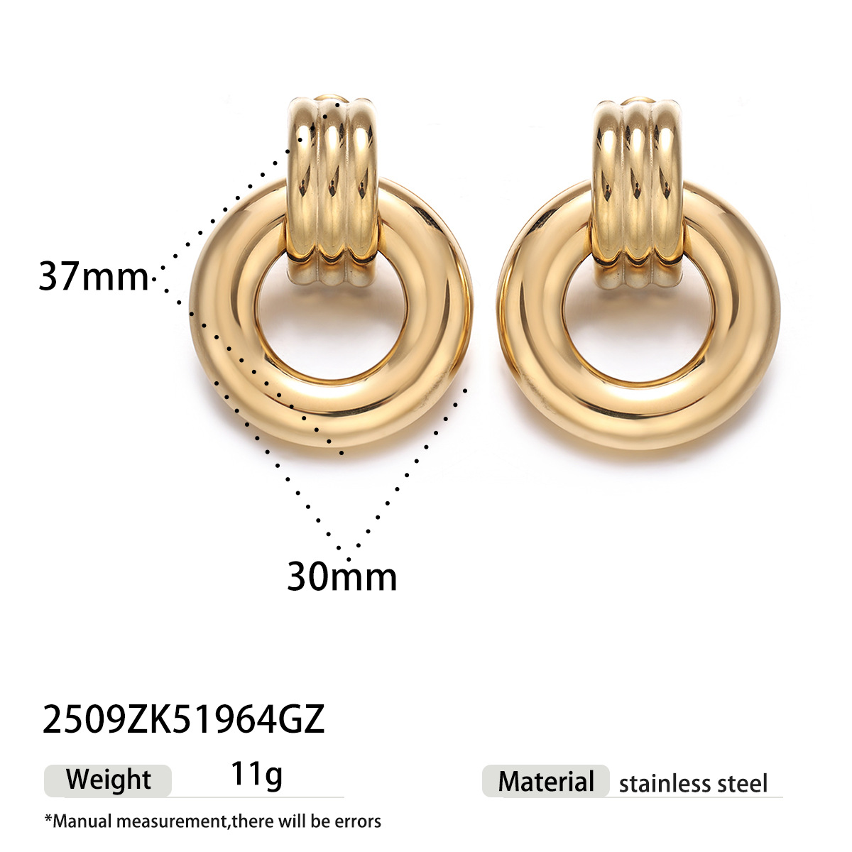 Taina Europa y los Estados Unidos fábrica transfronteriza venta directa de moda de acero inoxidable oro aretes geométricos no se desvanecen joyas de nicho al por mayor