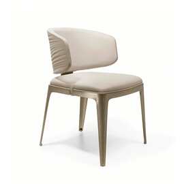 轻奢餐椅家用酒店不锈钢架皮布艺现代简约设计师餐厅椅子