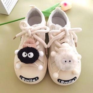 Croc Shoe Accessories Plush Shoe Charms Black and White Elf Shoe Flowers Women's Shoe Accessories Shoelace Charms Shoe Pom-Poms Versatile Shoe Decorations