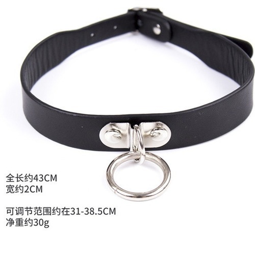 Female utensils, sexy neck gaiter, bell pu, black lifting ring, pin buckle, restraint neck gaiter, adjustable adult passion supplies