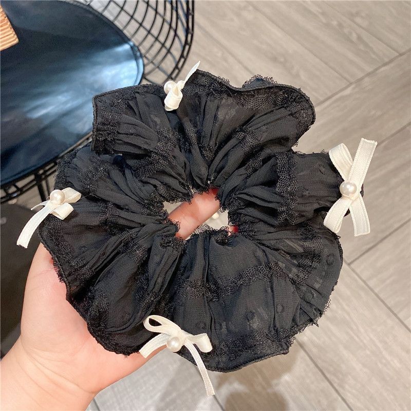 모조 진주 활-블랙