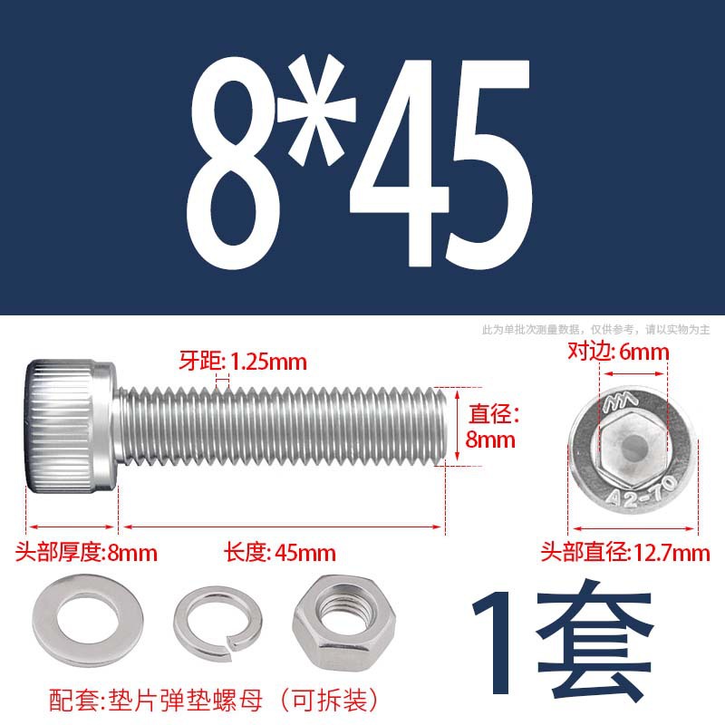 304 acero inoxidable hexagonal socket tuerca junta conjunto alargado cilindro cabeza taza perno tornillo