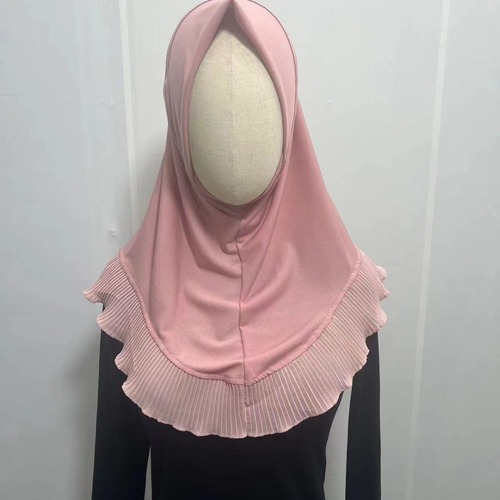 Crystal hemp Malay women's patchwork single-layer ruffled hooded hat scarf wholesale W040