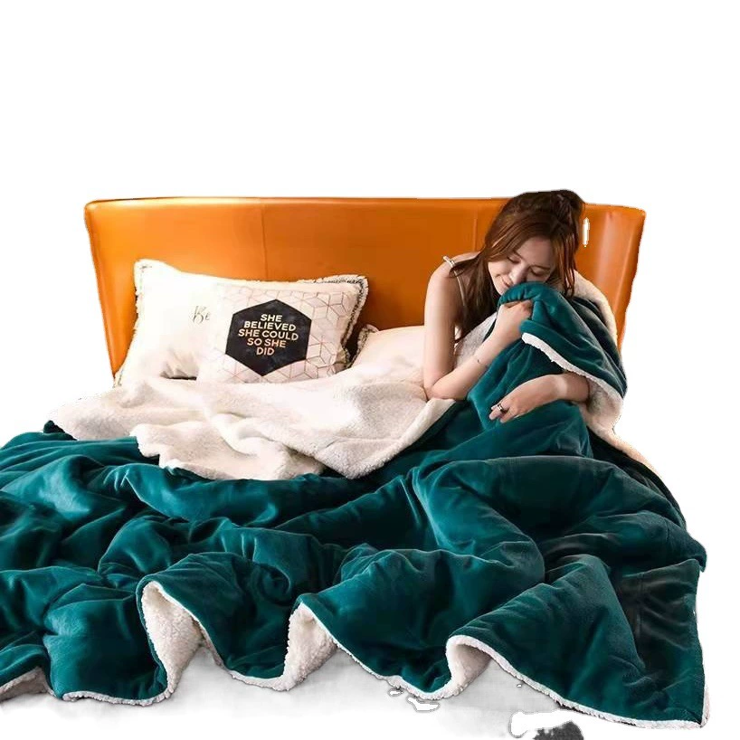 Двухслойное одеяло утолщено коралловый бархат зимнее кашемировое одеяло 5060 трансграничное специально для фланелевых композитных одеял