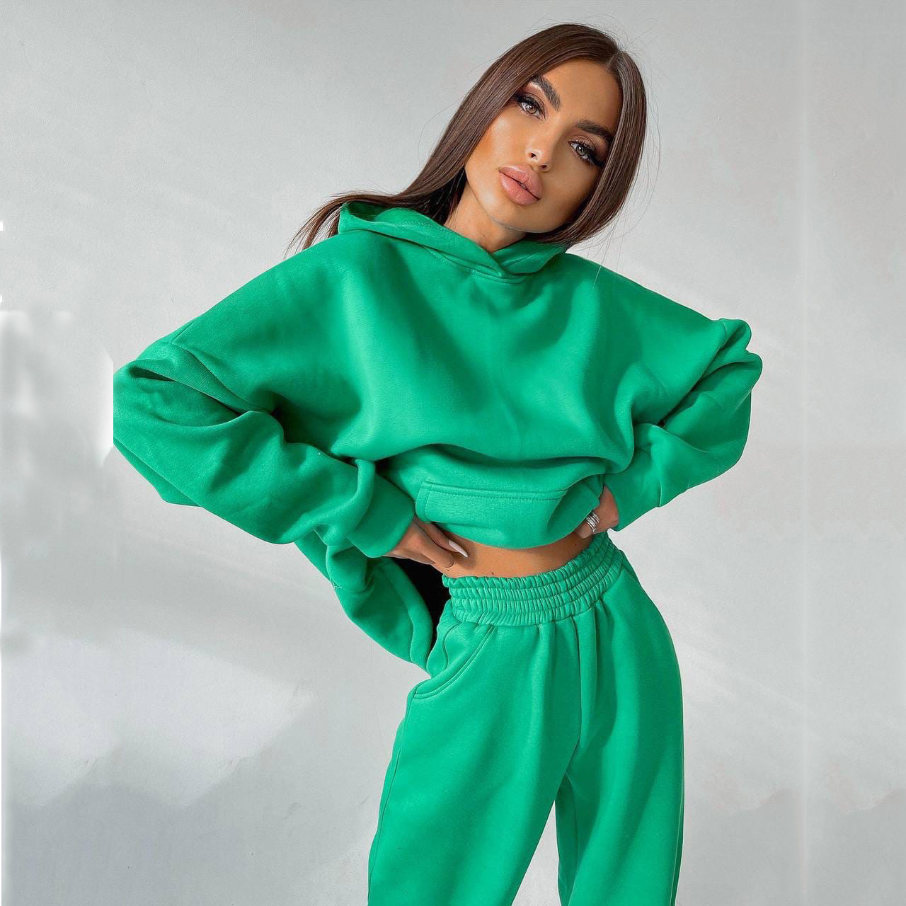 2024 Bestseller European And American Foreign Trade Women's Clothing Autumn/Winter New Hooded Pocket_ecoleips.com