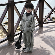 Jimmy妈童装【海岛日记】春季新款儿童小清新水洗软牛仔外套套装