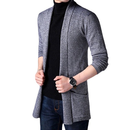 Men's Knit Cardigan Sweater, Men's Outerwear, Youth Korean Style, Long-Sleeve, Personality Cape Coat, Men's Clothing