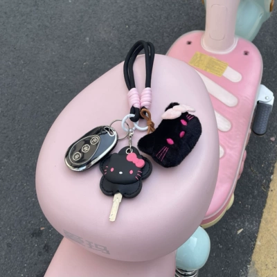 Suitable for Emma Electric Vehicle Electric vehicle key cover shell - black-hello-kitty-key-cover-black-remote-control-protective-cover-black-hello-kitty-bracelet