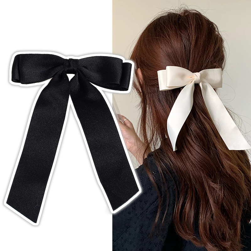 35g Weight Sweet Solid Color Bow Knot Cloth Hair Clip 1 Piece