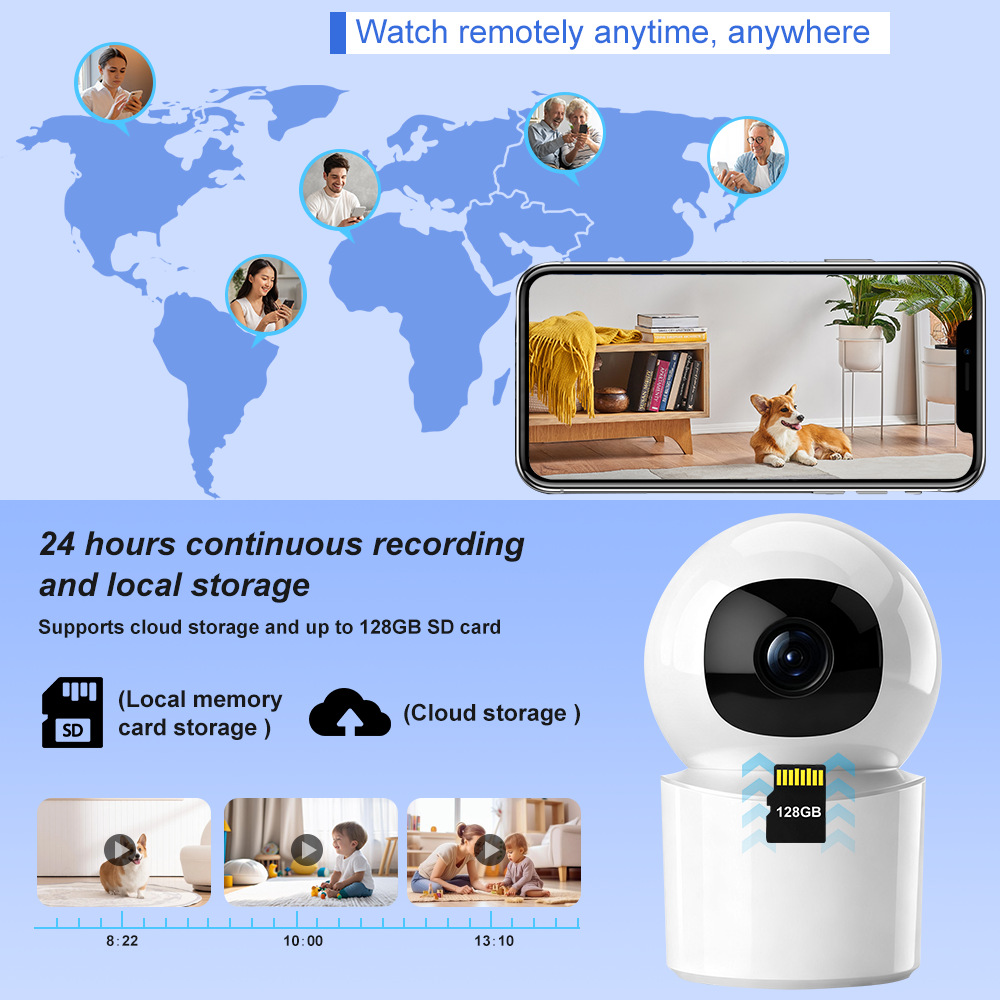 跨境tuya涂鸦5G家用wifi网络手机远程婴儿监控智能高清摄像头