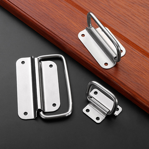 304 stainless steel folding handle industrial equipment box flight box tool box movable handle wooden box exposed handle