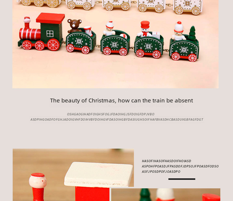 Piiriülesed jõulukaunistused puidust neljaosaline rong laste pühadekingitused akna töölaua ehted_voghion.com