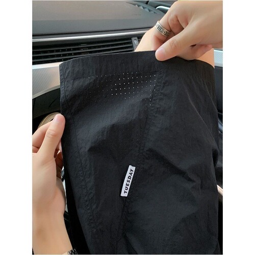 Mesh ice silk quick-drying shorts, men's summer thin American fashion brand outerwear mid-pants, breathable loose casual shorts
