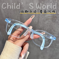 青少年学生儿童近视镜框男童女童超轻软硅胶鼻托橡胶腿防滑眼镜架