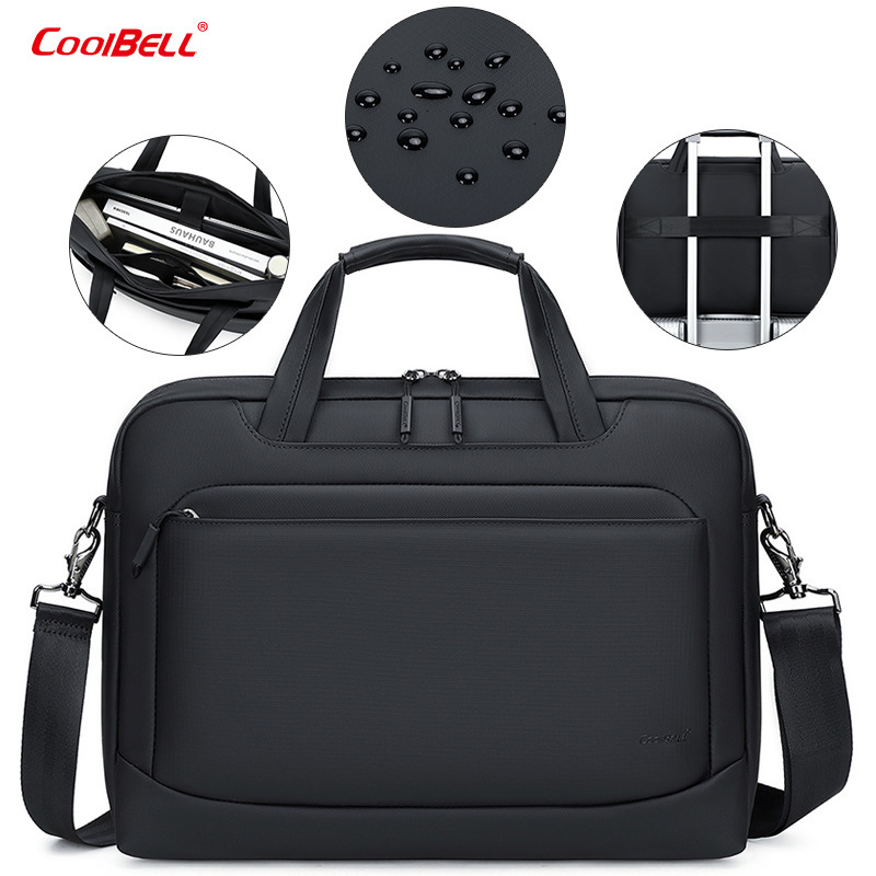 High-End Business Men's Satchel Laptop Bag 15inch Fashionable Commuter Business Trip Waterproof Shoulder Crossbody Bag
