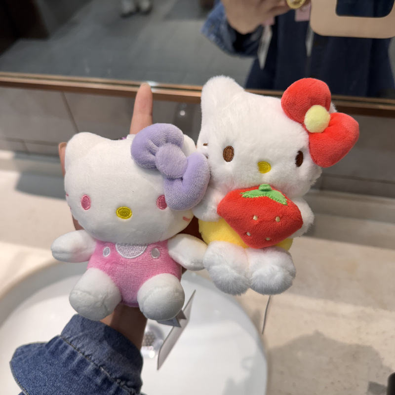 本物のハローキティペンダントラブバックル kt 猫人形人形かわいい人形バッグペンダントキーホルダー女性|undefined
