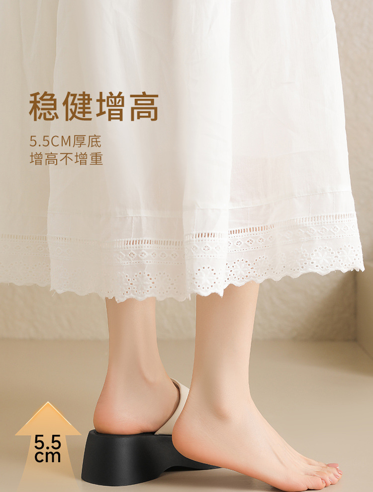 Sandal nữ đế dày tăng chiều cao đính đá lấp lánh phong cách Hàn Quốc — KN333 Đen chi tiết 7