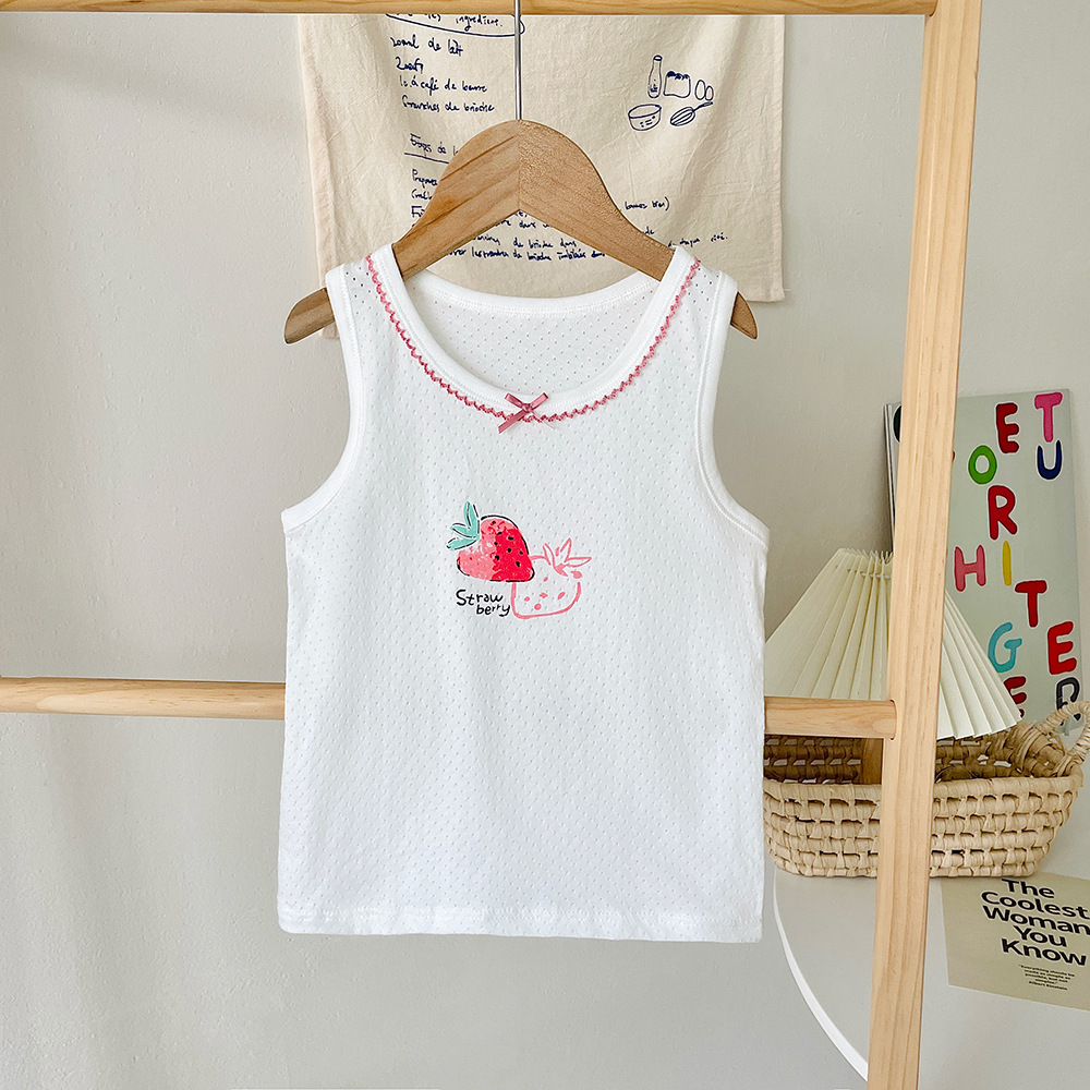 Chaleco de algodón para niños de clase A, sin hueso y sin mangas, fondo de bebé, chaleco fino en forma de corredor, uso exterior, cuello redondo jacquard, verano
