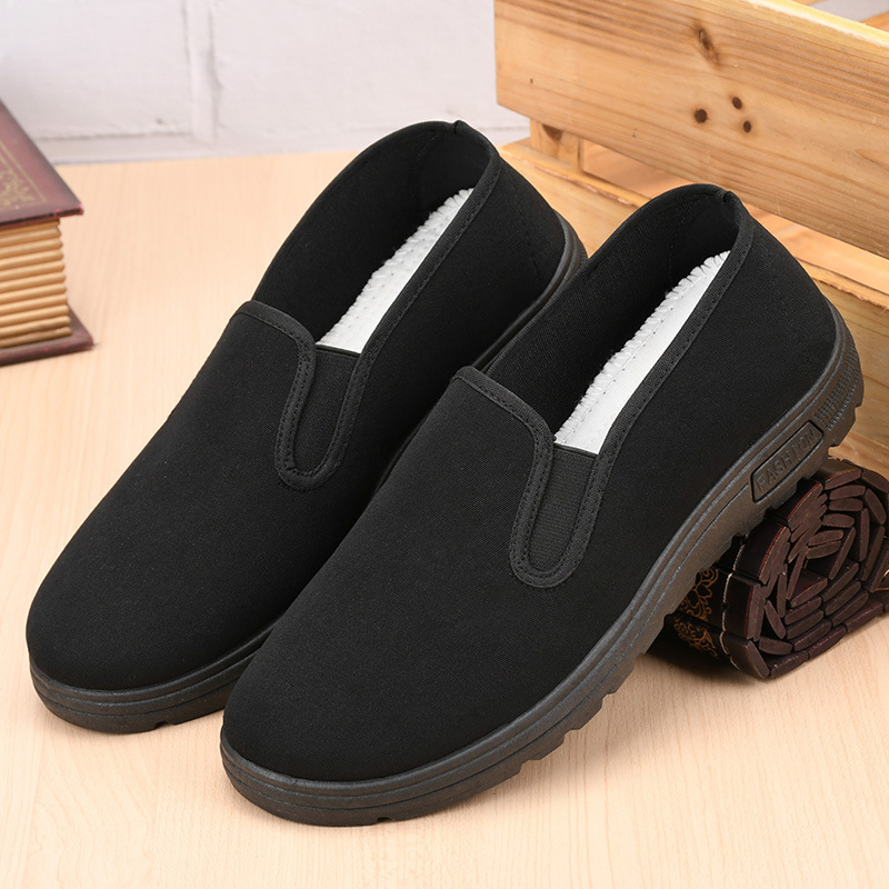 Old Beijing Cotton Shoes Men's Traditional Craft Black Cotton Shoes Work Shoes Waiter Shoes Middle-Aged Men's Shoes