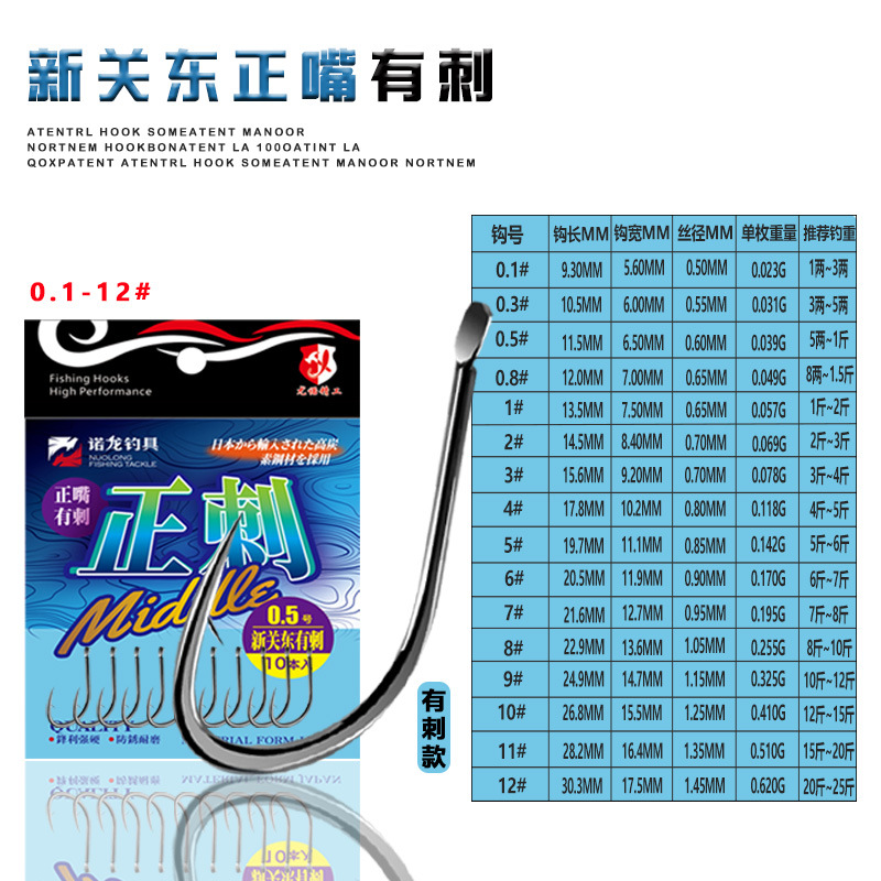 Bursting new Kanto style with crooked mouth, no spine or spine, carp, crucian carp, grass carp, special attack tilapia, competitive wild fishing hook wholesale