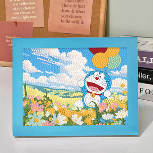 Children's Handmade DIY Diamond Sticker Ding Dang Cat Primary School Students Point Diamond Sticker Sticker Doraemon Cartoon Material Bag