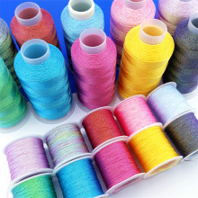 博婷幻彩6股线变色龙编织线diy大卷编织手链彩色线金扫把配饰材料