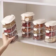 家用厨房香料收纳盒 食品分格盒花椒大料佐料储物盒调料盒密封罐