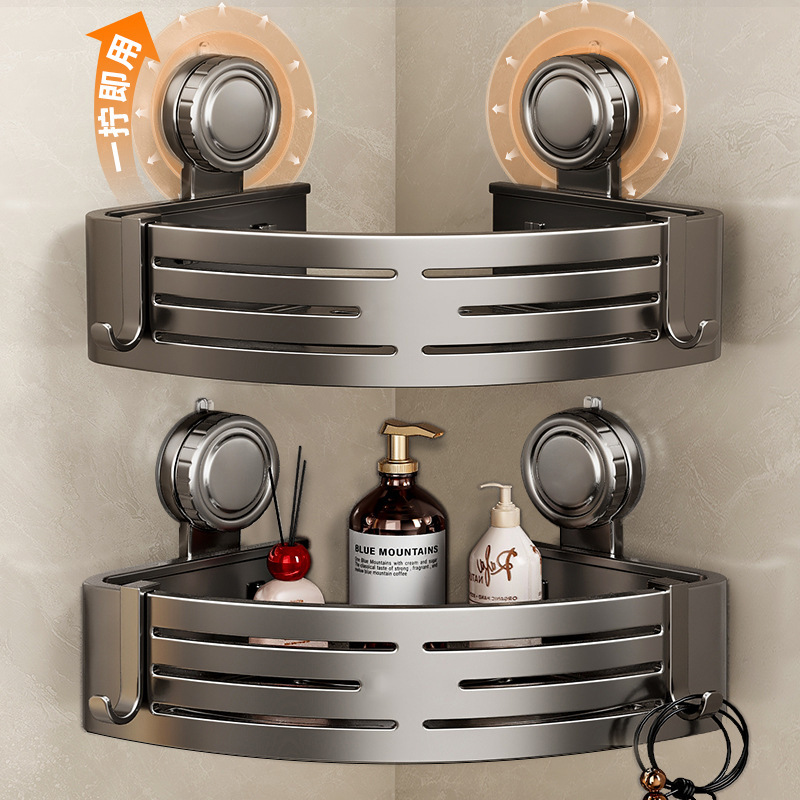Bathroom Storage Toilet Suction Cup Triangle Basket Wall Hanging Toilet Toilet Corner Organizer