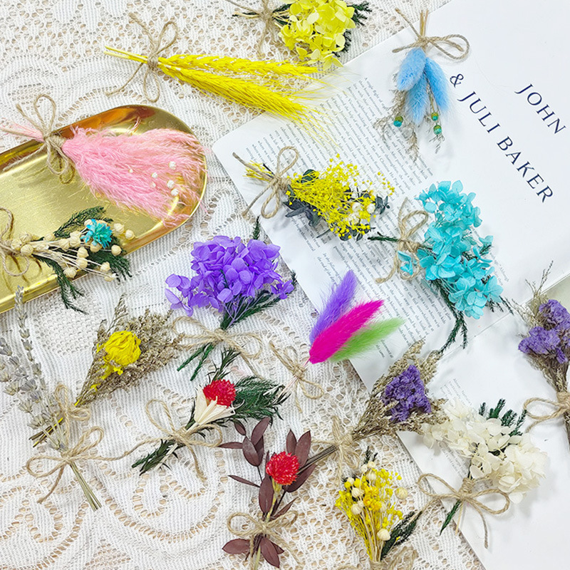 Full Sky Star Dried Flower Bouquet Mixed DIY Mini Bouquet Wedding Corsage Handmade Gift Valentine's Day Decoration 