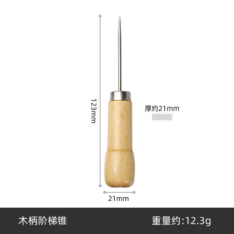 Nuevas herramientas de costura de cuero forma de calabaza mango de madera puncher herramientas hechas a mano en stock al por mayor