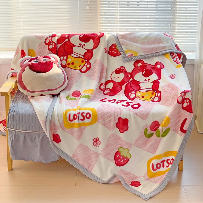 격자 무늬 딸기 곰-(디즈니)