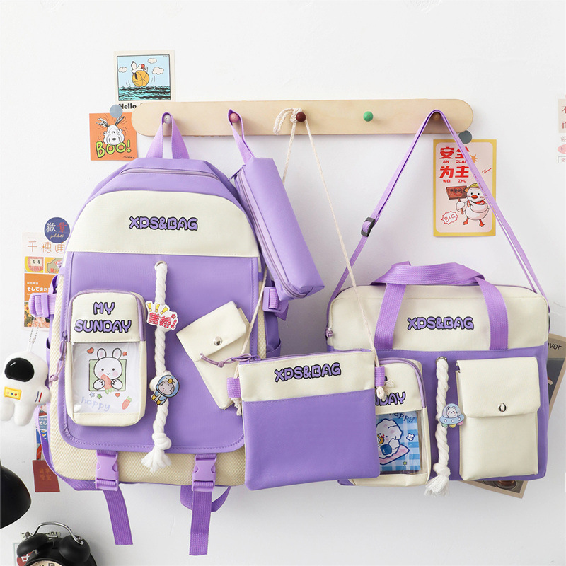 Manufactor goods in stock wholesale new pattern children schoolbag light ventilation Primary and middle schools Multiple sets of knapsack capacity Backpack
