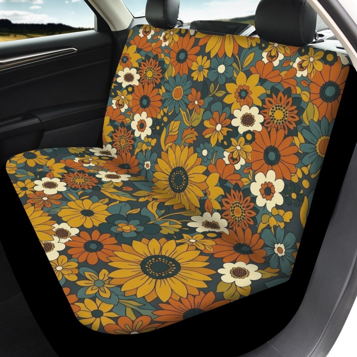 Amazon's best-selling car seat covers, featuring a retro print design for both front and rear seats, a 4-piece set, and a car interior decoration item