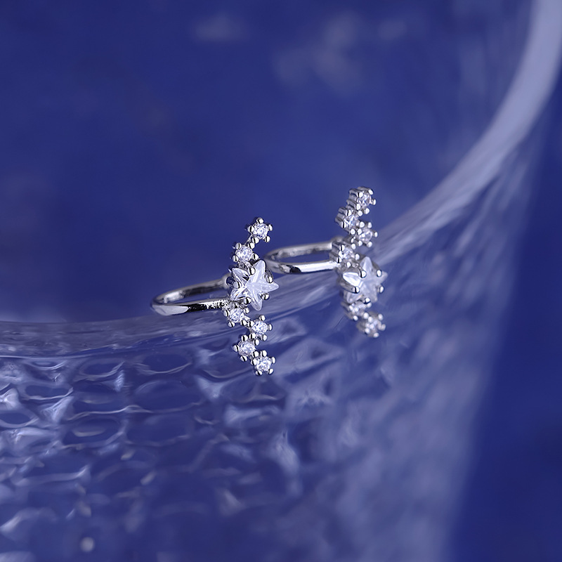 Beidou siete estrellas clip de hueso de oreja mujeres sin agujeros de orejas de plata colgando pendientes de nicho de diseño 2025 nuevos exquisitos pendientes