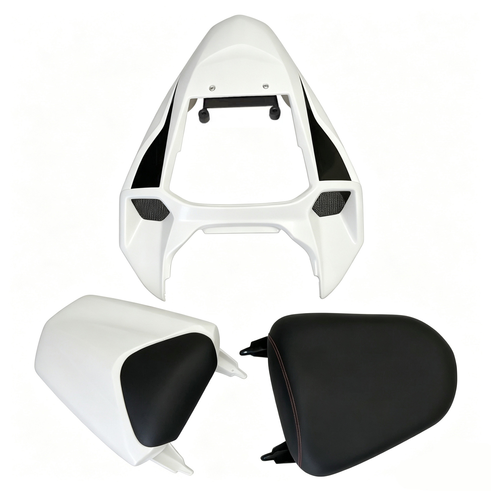 Suitable for Honda CB/CBR650R 2019-2023 modified 3.5 generation passenger-capable rear hump white blank three-piece set