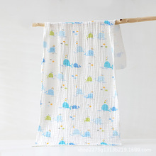 外贸亚马逊热销婴儿A类纱布毯浴巾卡通印花泡泡纱婴幼儿空调毯子