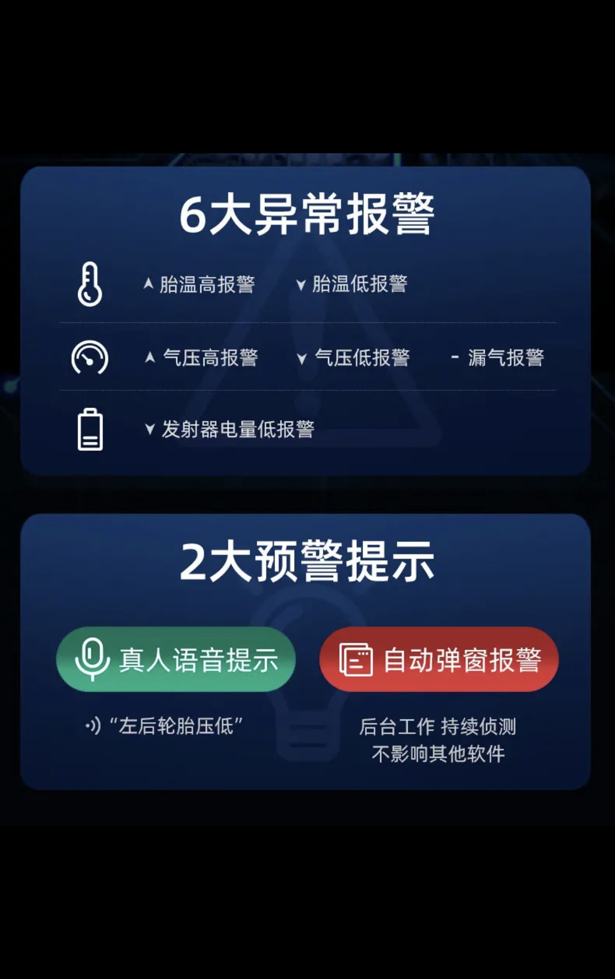 Android navigation car USB tire pressure monitor system TPMS internal and external tire pressure tire temperature support mobile phone display