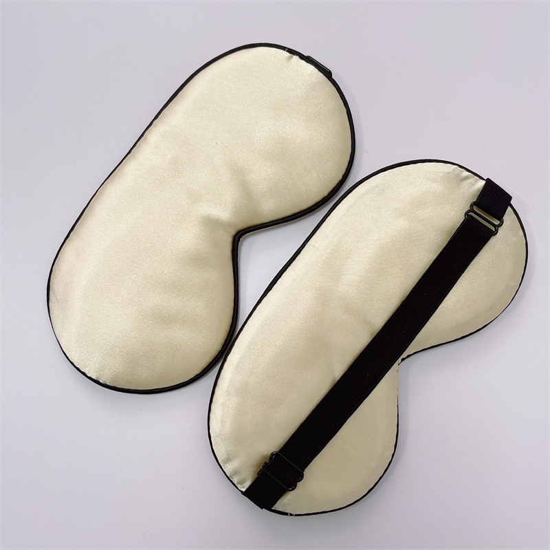 Máscara de ojo de seda para dormir de doble cara de seda artificial Máscara de ojo de sombreado de seda de mora color sólido máscara de ojo de satén en stock al por mayor