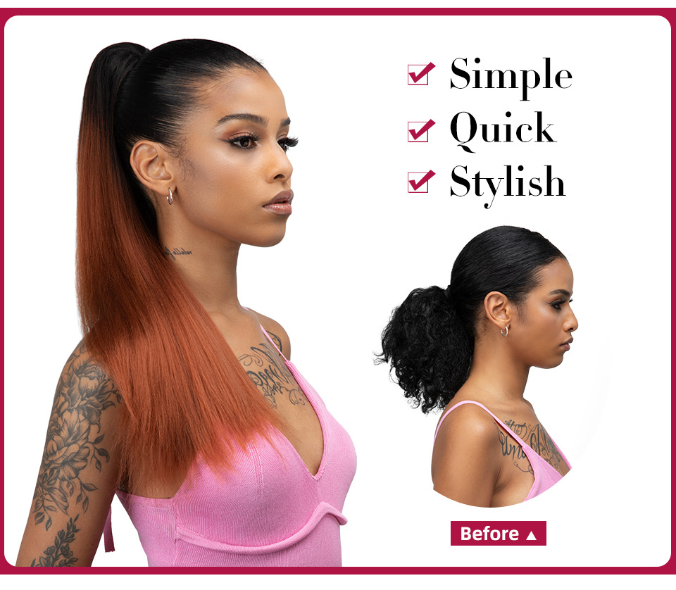 wig clips Wig Accessories Women's Casual Multicolor Casual High Temperature Wire Ponytail Wig Clips