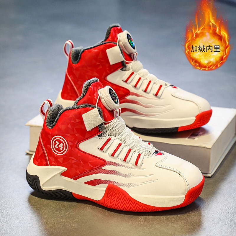 Zapatos de baloncesto de alto nivel para niños otoño y invierno, zapatos de corrida antideslizantes para niños, zapatos de algodón para niños, zapatos deportivos profesionales
