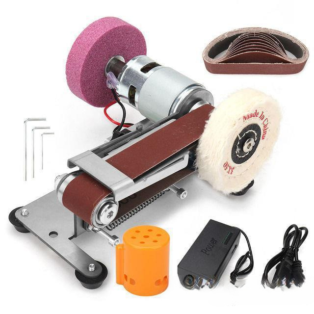 磨刀小型磨刀机多功能迷你砂带机微型定角打磨机DIY台式家用