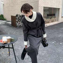 2025年冬季新款减龄百搭舒适又亲肤休闲上衣+半身裙套装两件套潮