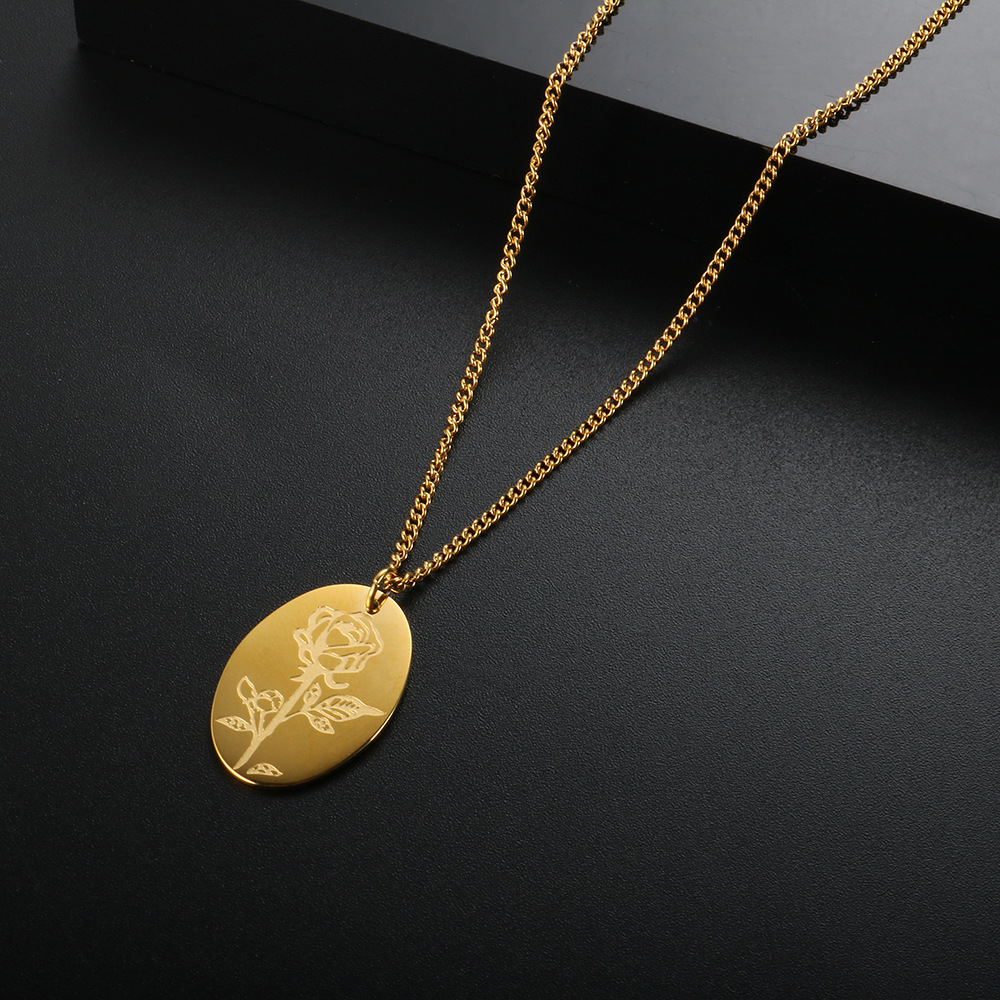 Fashion Flower Titanium Steel Plating 1 Piece