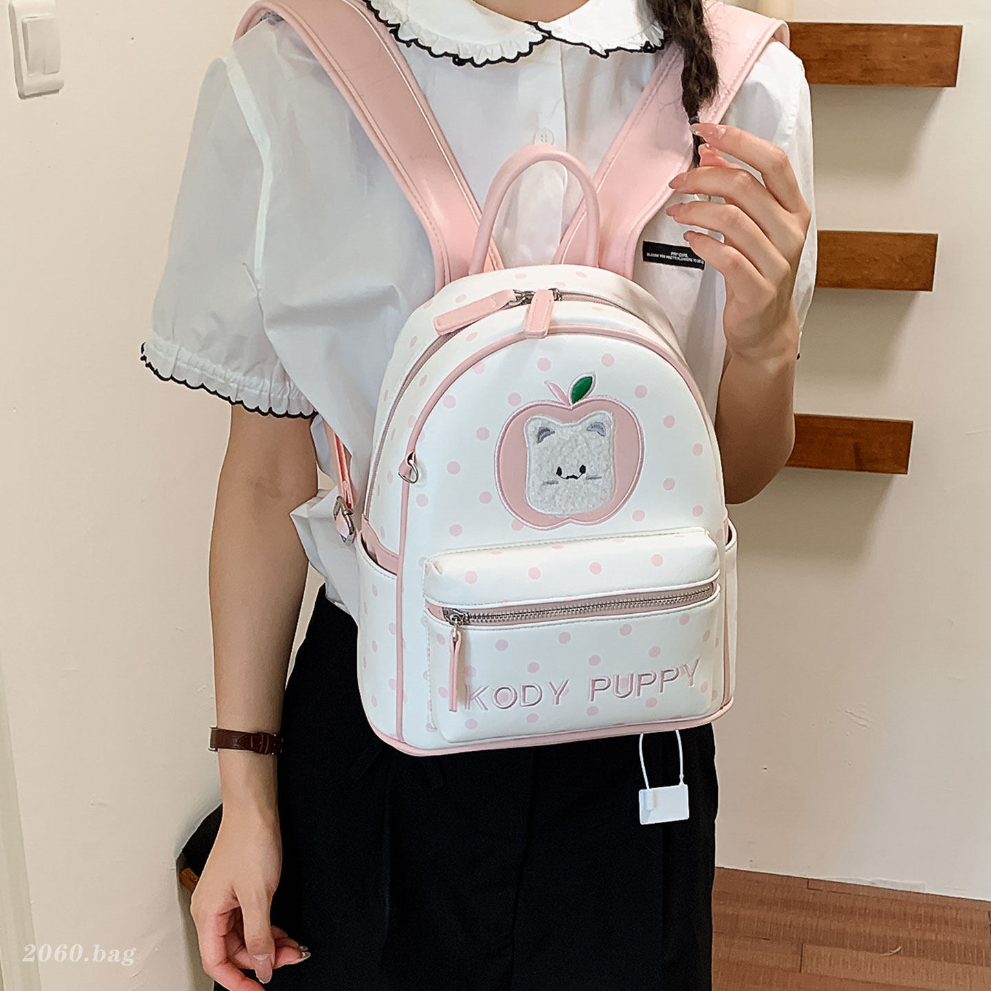 Casual dibujos animados estudiantes de viaje lindos mochila para mujeres nuevo gato corazón mochila 2026 onda punto mochila escolar chica