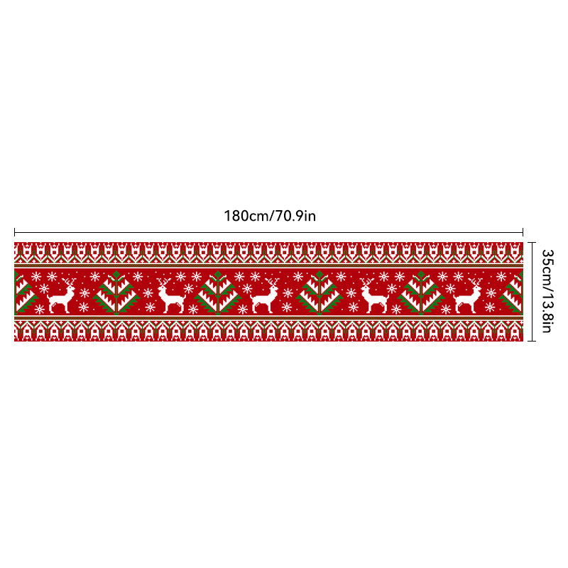 新しいクリスマステーブルクロス用品ポリエステルオックスフォード布テーブルフラグクリエイティブクリスマステーブルフラグテーブル装飾プリントフラグ|undefined