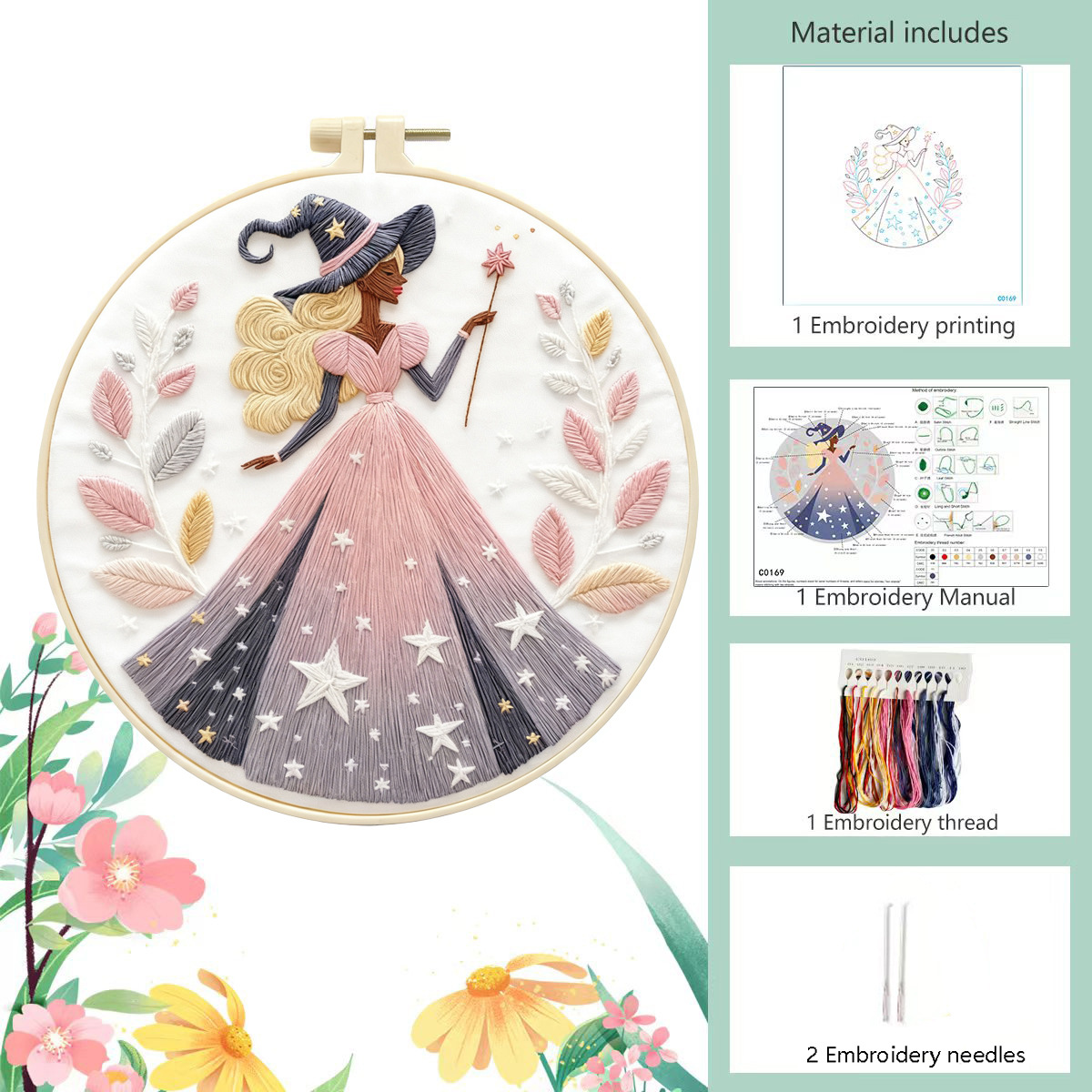 Elf rosa - paquete de materiales básicos (incluyendo instrucciones de bordado de aguja)