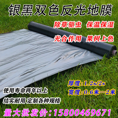 银黑双色反光除草农用黑白保温保湿薄膜草莓蔬菜大棚|ru